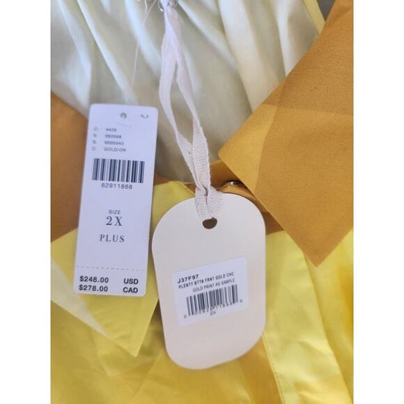 NWT Plenty by Tracy Reese Halter Button-down Shirt Dress Size 2X Yellow #ND411 - Picture 11 of 13